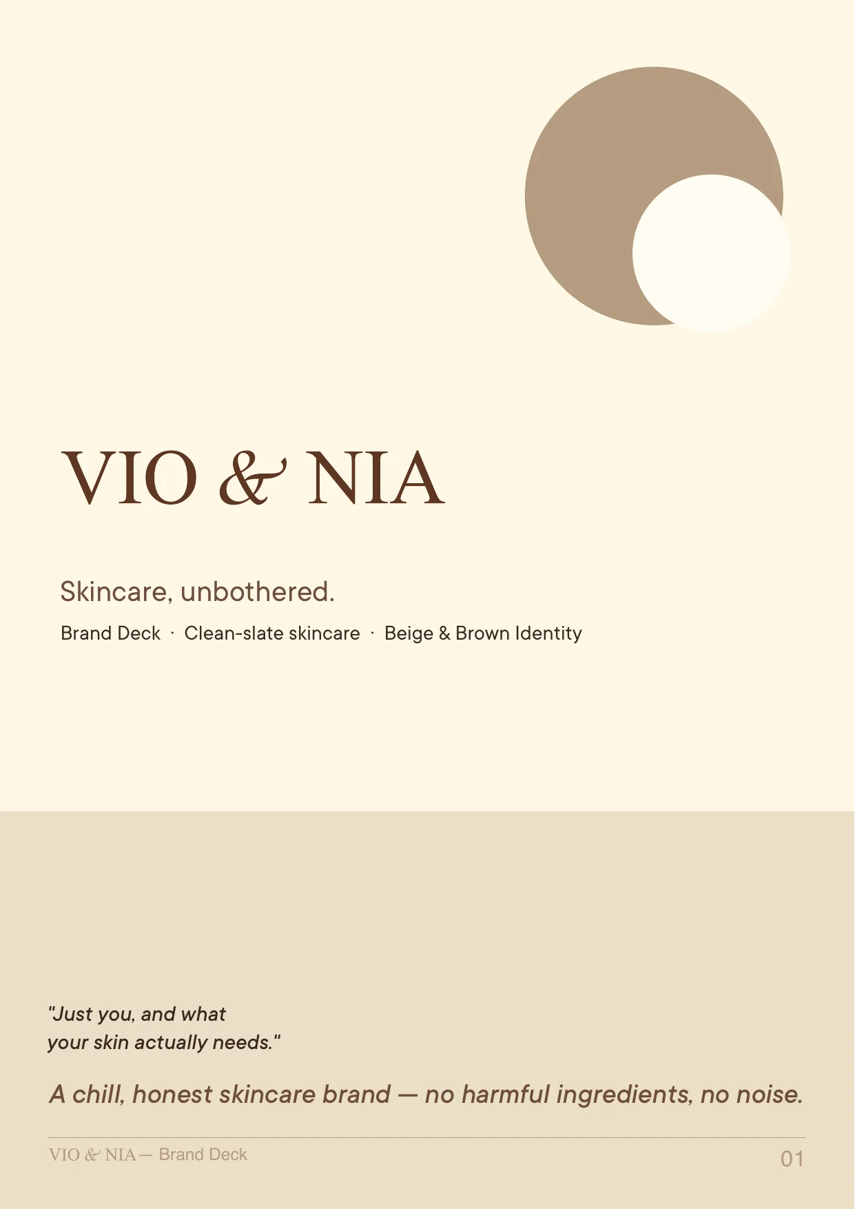 Cover of the VIO & NIA brand brochure